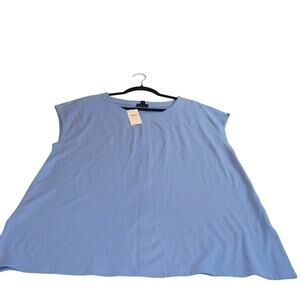 J Jill Hyacinth‎ XL Blue Sleeveless Tunic Top Side Slits